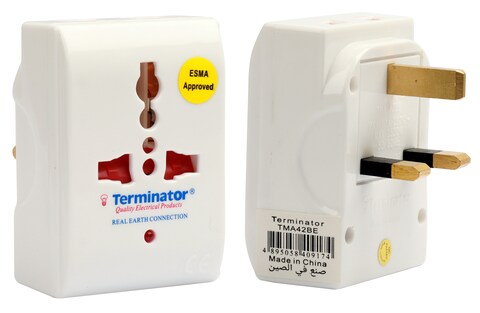 Terminator brand Universal Multi Adaptor (1x universal, 2x 2pin sockets) - 3way 13A Plug.