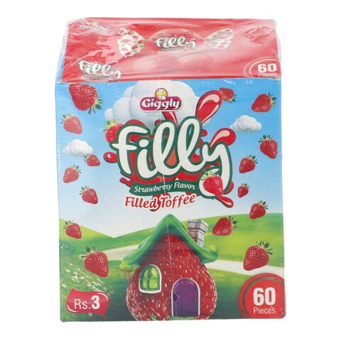 Giggly Filly Strawberry Flavor Filled Toffee 60 pcs