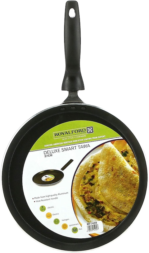 Royalford Deluxe Smart Tawa, Black, 27cm, Rf7459