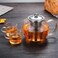 1CHASE Borosiliate Glass Teapot With Stainless Steel Infuser And Lid 1300ml