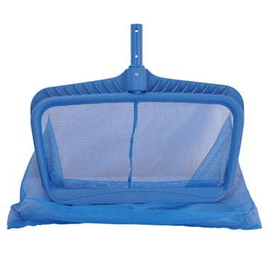 Generic-Leaf Skimmer Net Deep Plastic Leaf Rake with Bag Fine Mesh Net Catcher Cleaning Tool for Swimming Pool Hot Tub Pond Fountain