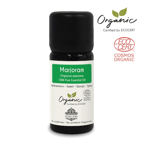 Aroma Tierra - Organic Marjoram Essential Oil (Sweet) - Aroma Tierra - 100% Pure, Natural, Certified Organic By Ecocert - 10Ml