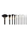 Bh Cosmetics 11-Piece Makeup Brush Set With Organiser - Black/Gold