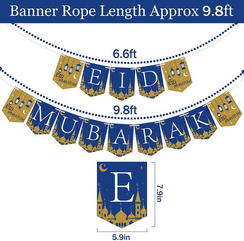 Aiwanto Eid Mubarak Banner for Eid Ramadan Party Decorations Supplies Banner Hanging on Wall