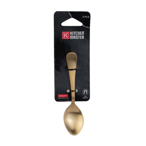 KITCHEN MASTER GOLD TEA SPOON, KM0102, 3PC PACK, GRAVITY