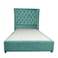 In House Lychee Velvet Bed Frame - Queen - 200x150 cm - Turquoise