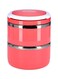 Delcasa Two Layer Lunch Box Pink/Silver/White 1.1L