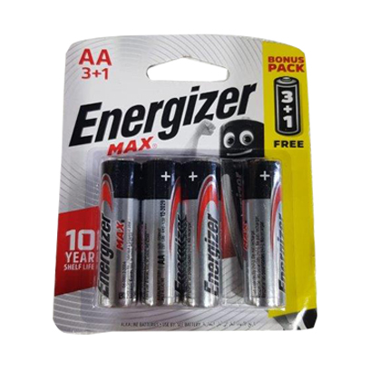 Energizer Alkaline Battery Max Power AA 3+1 Batteries