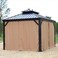 Yulan Metal Frame Outdoor Gazebos Garden Pavillion Tent With Double Curtain Aluminum Hardtop 342