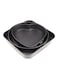 Generic 3Pcs/Set Square Round Heart Shape Cake Mold Non Stick Baking Tray With Buckle Bakeware -Black 27*27*27cm