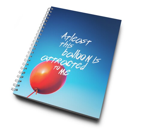 Loud Universe Hardcover Notebook Balloon Attracted Love Spiral Notebook with Premium High Quality Paper A5 Size
