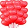 Party Time 25 Pieces 10inch Red Heart Shape Latex Balloons For Birthday Wedding, Engagement, Bridal Shower &amp; Valentines Day Decoration