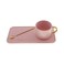 Modern Gold Plated Pink Coffee Cup With Saucer And Spoon