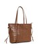 AMICA Zaila Embossed Monogram Design Tote Bag Suitable for Work / University / Travel  in Tan / Brown