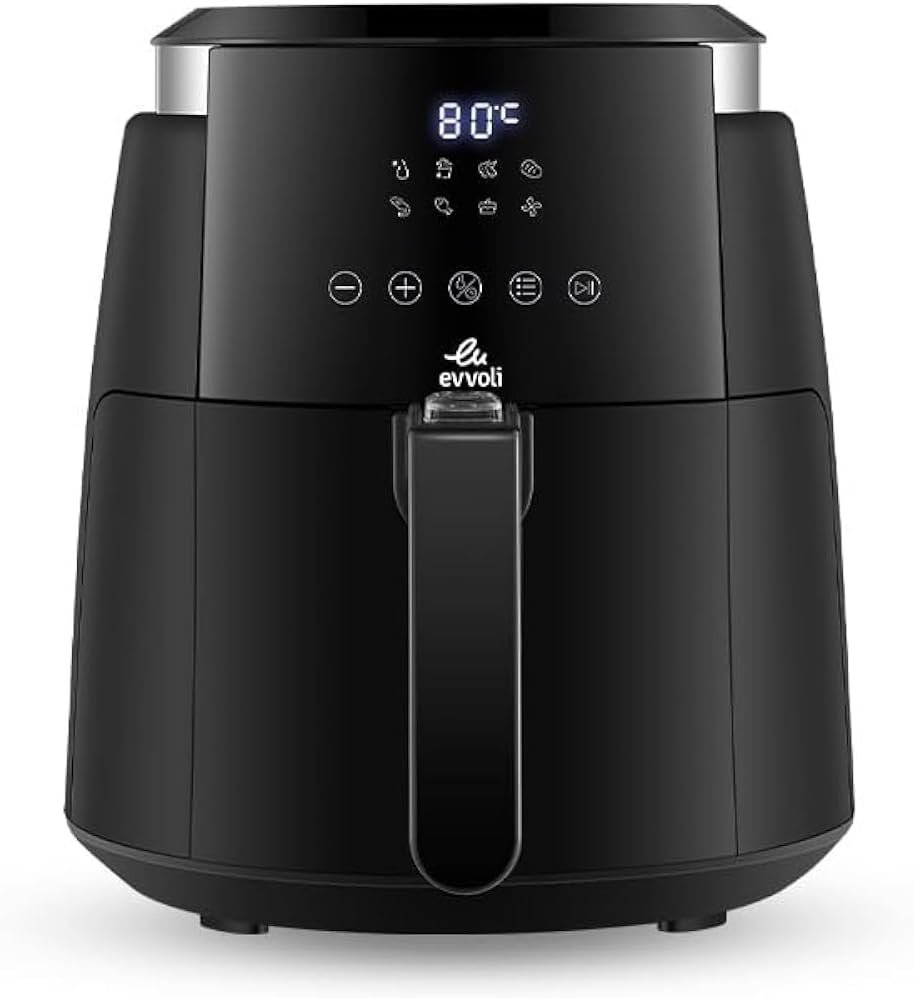 Evvoli Digital Air Fryer 4 Liters No Pre-Heat Needed No-Oil Frying Fast Crispy And Healthy Digital Temperature Control - EVKA-AF4008D