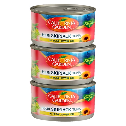 Buy California Garden Solid Skipjack Tuna In Sunflower Oil 170g Pack of 3 in UAE