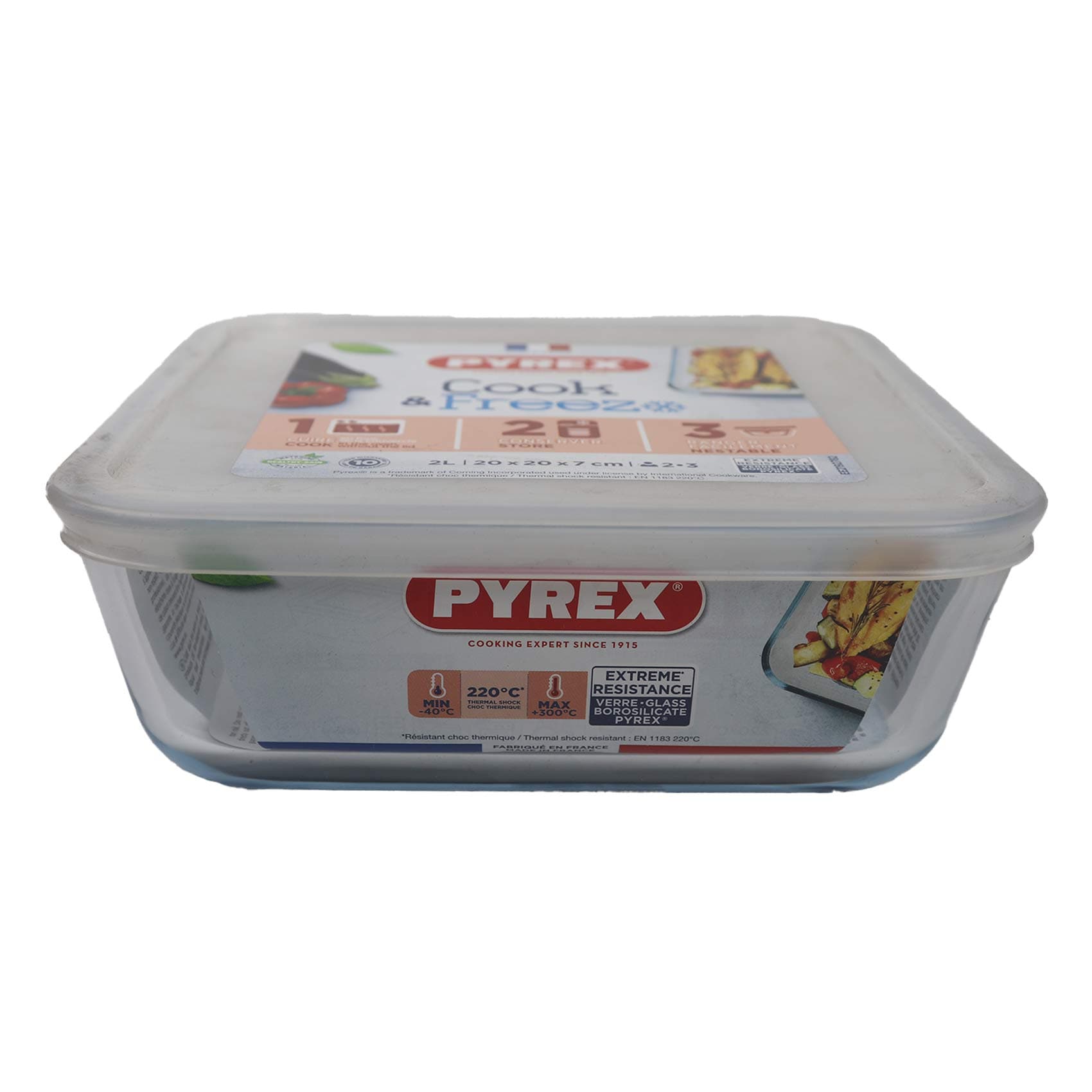 Buy Pyrex Square Box 2.20 L / 20 Cm Online | Carrefour Egypt