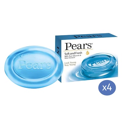 Pears Soft And Fresh Bar Soap 125g Pack of 4