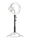 Generic - Dimmable Ring Video Light With Selfie Stick Tabletop Tripod Black/White