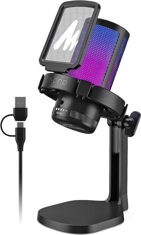 MAONO DM20 GamerWave Condenser USB Gaming RGB Microphone BLACK
