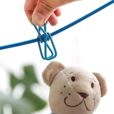 Cepansail Portable Travel Elastic Clothesline Adjustable Clothesline With 12Pcs Clothespins For Outdoor And Indoor Use Black