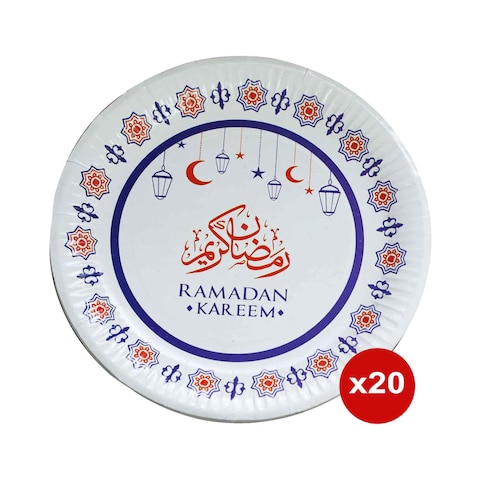 طيبة أطباق كرتون - كبيرة - 20 قطعة