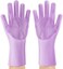 ZALCOON Dishwashing Sponge Gloves for Kitchen ,Silicone Gloves Reusable Rubber Cleaning Gloves ,Silicone Dishwashing Scrubber Glove