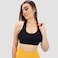 Kidwala Women's Sports Bra, Activewear Round neck Racerback Top Workout Gym Yoga Outfit for Women (Large, Black)