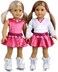 Dreamworld Collection Ice Skating Girl - 4 Piece Outfit- Pink Leotard With Skirt, White Warm Up Sweater And White Ice Skates - 18 Inch Doll Clothes (Doll Not Included)