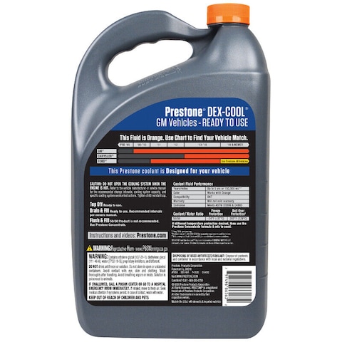Prestone Dex-Cool Antifreeze / Coolant for GM Vehicles 50/50 PREMIXED (Red) - 1 Gallon