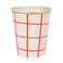 Neon Coral Grid Cups