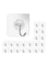 Generic 20-Piece Heavy Duty Self-Adhesive Hooks Clear/Silver 6X6cm