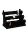 Generic Three-Layer Velvet Wooden Jewelry Display Stand