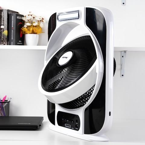 Geepas Rechargeable Fan 12 Inch Black/White