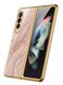 MARGOUN for Samsung Galaxy Z Fold 3 5G Case Luxury Plating Cover with Screen Protector Glass Hybrid Full Body Protection