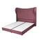 In House Lisbon Velvet Bed Frame - King - 200x200 cm - Dark Pink