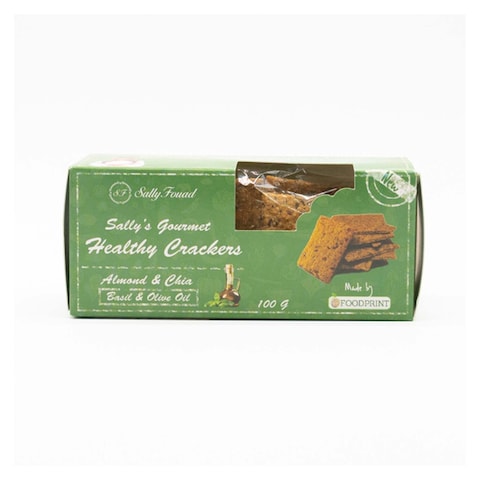 Sally&#39;s Healthy Crackers With Basil and Olive Oil - 100 gram