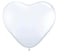 11in White Heart Latex Balloon 100CT