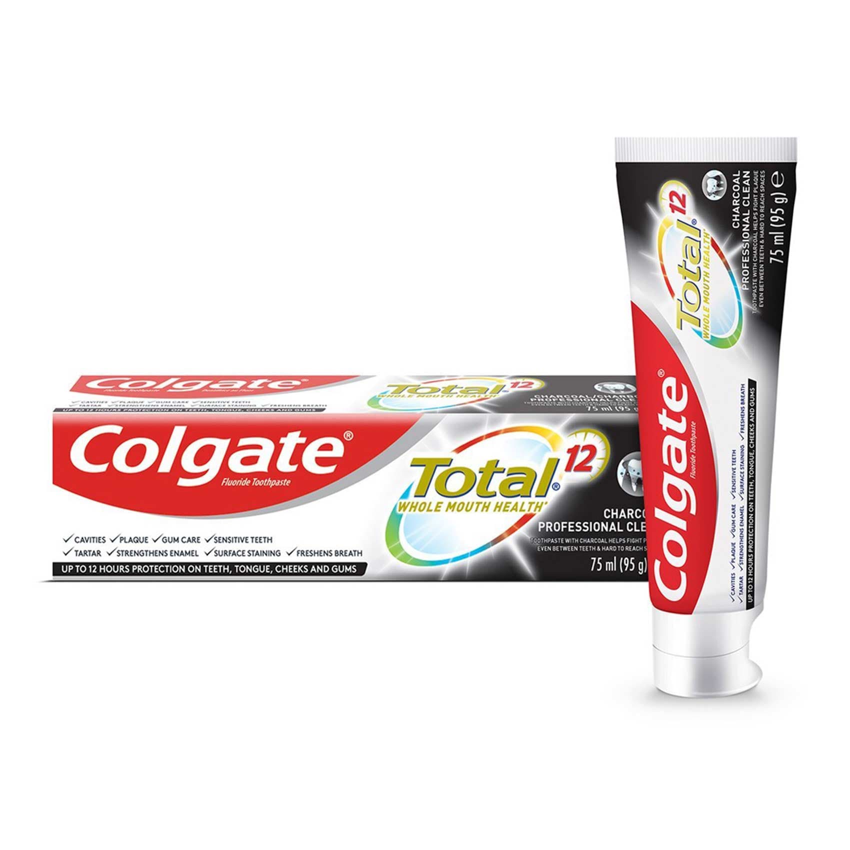 Colgate Total Charcoal Deep Clean Toothpaste - 2 Tubes (240g Total)