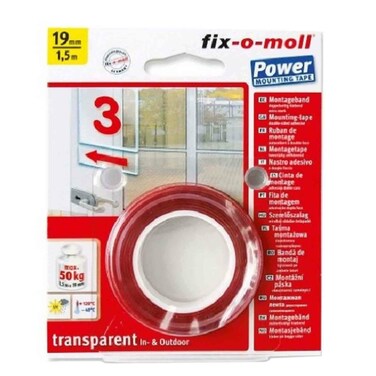 Fix-O-Moll Mounting Tape Double Sided 19mm