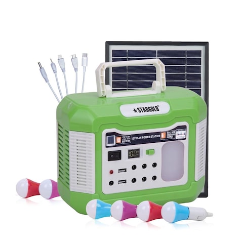 STARGOLD Rechargeable Power Station with Power Bank Function 6 LED Bulb 12V 5.5W Solar Panel