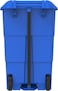 Cosmoplast 125L Step-On Waste Bin With Pedal &amp; Wheels, Blue