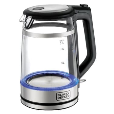 Black &amp; Decker Double Wall Glass Cordless Kettle GK220-B5 Clear And Black 1.7L