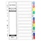 ماكسي فاصل ملفات ملون من 1 إلى 12 قسم من مادة البولي بروبيلين- أبيض.