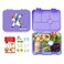 Eazy Kids 6 Compartment Bento Lunch Box w/ sandwich cutter- Unicorn Purple