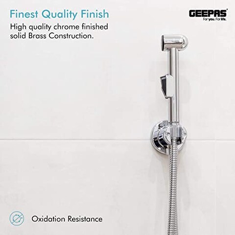 Geepas Gsw61069 Hand Held Toilet Bidet Sprayer, Silver