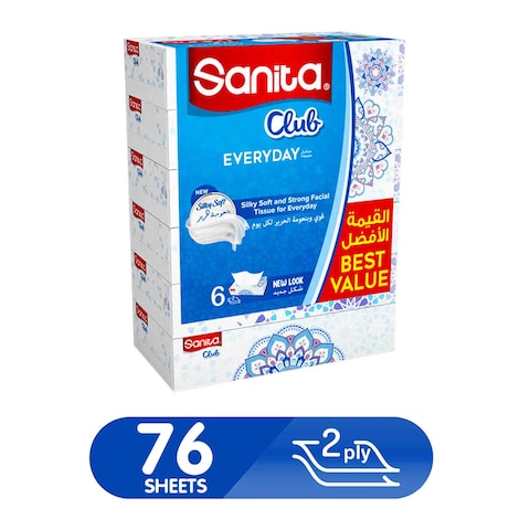 Sanita Club Facial Tissue 2 Ply 76 Sheets