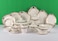 XIANGYU dinner Set Porcelain Gold, 97pcs tea set; 10'5 flat plate- (12) , 9' soup plate- (12) 8' flat plate- (12), 6' flat plate- (12) '6' salad bowl- (12), 'tea pot (1set)- (1) Tea cup/Saucer(12set)
