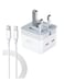 50W Fast Charger Dual USB-C Ports Quick Wall Charger Adapter With 1M Cable