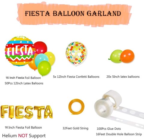 Party Time Fiesta Party Decorations - 85 Pack Colorful Latex Balloons Fiesta Balloon Arch Garland Strip Set for Festive Party Supplies, Colorful Birthday Party, Baby Shower Decorations, Fiesta Party D